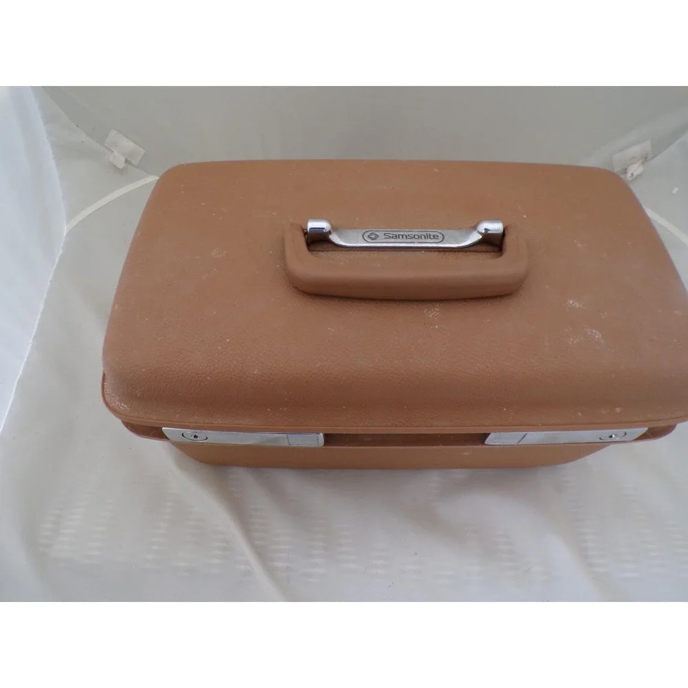 Vintage Samsonite Train Case Cosmetic Suitcase‎ Travel Brown Concorde